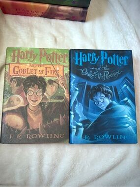 Harry Potter Hardcover Lot Goblet of Fire & Order of the Phoenix 4 & 5